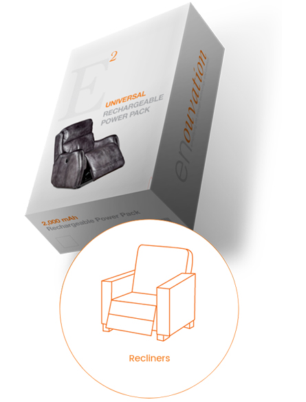 E2 Motor Power Pack. The E2 will give your Sofa with Power Headrests approximately 200 cycles and Recliner 400 cycles before having to recharge.