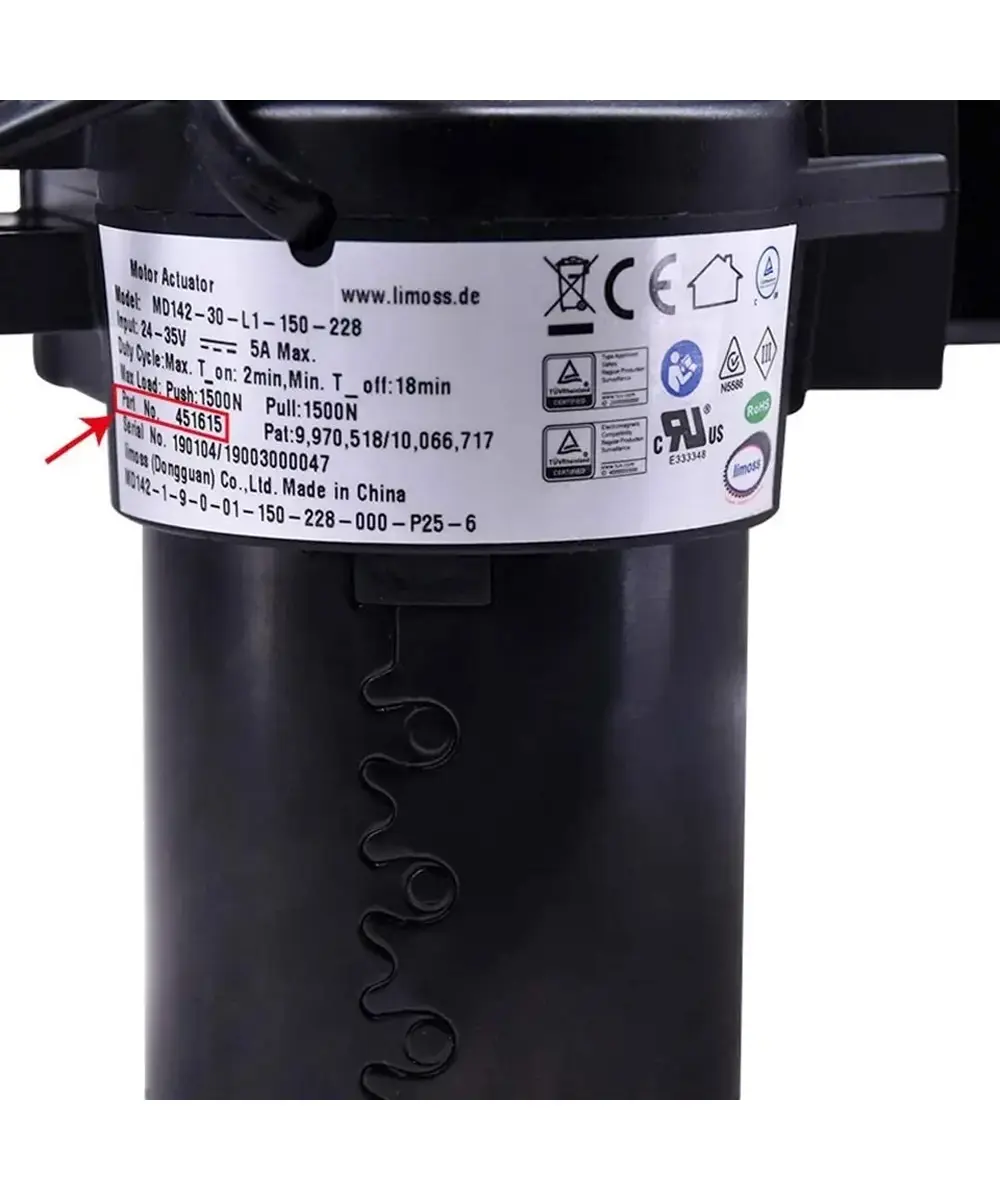 TC255MOTO-v2 Limoss 451615 Model-MD142-30-L1-150-228 Linear Actuator. Used on many different manufacturer's such as Ashley, Palliser, Best Chair, and Med-Lift