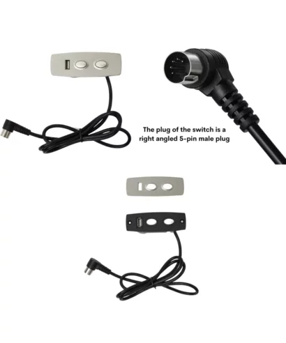 Okin JLDK.17.05.30 Recliner Switch. Has 2 buttons, and it operates the up/down (open/close) of the recliner with a USB charging port to your mobile device.