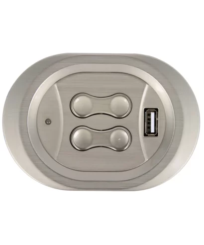 KDH166-003 Kaidi 4-Button Switch with USB & Dual 5-pin Plugs. Features: 4 button control, Dual 5 pin male plugs, USB charging port: 5V/2A output
