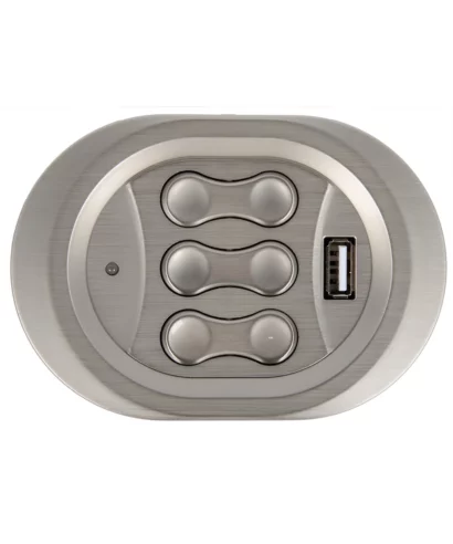 KDH166A-003 Kaidi 6-Button 8-Pin Switch with USB. Features: 6-button control: Operates motion furniture with 3 linear actuator, 8-pin male plug, USB: 5V/2A output