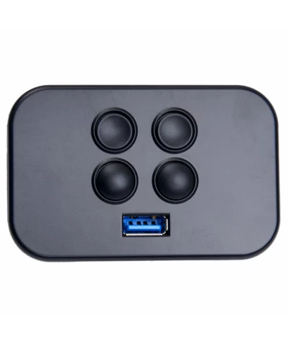 DL-SK-156 4-Button Dual 5-Pin Plugs Recliner Switch with USB. The switch has 4 buttons that typically control the chair open/close, headrest tilt