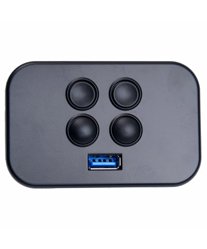 DL-SK-156 4-Button Dual 5-Pin Plugs Recliner Switch with USB. The switch has 4 buttons that typically control the chair open/close, headrest tilt