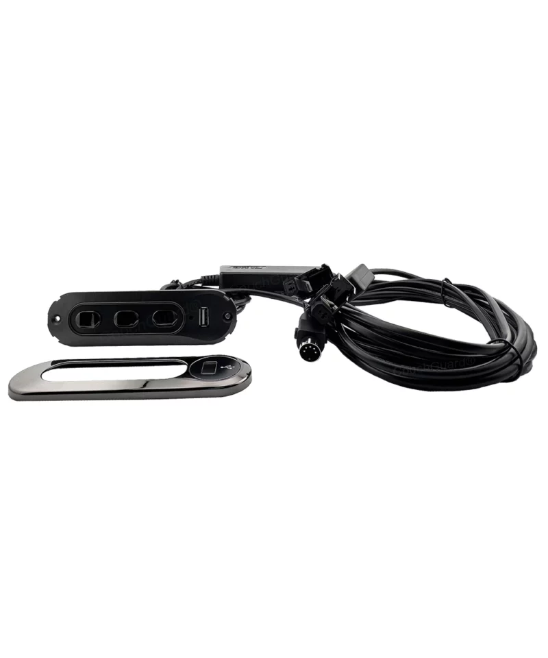 KDH137-005 Kaidi 6-Button Electric Recliner Switch with USB. 6 button electric recliner switch with 5 pin plug plus female Lumbar and Headrest motor plugs