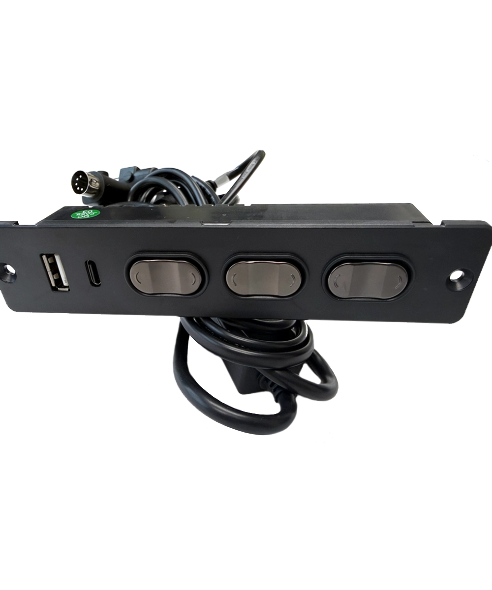 TC170SWTH-C DL-SK-180-3-009 6-Button Power Recliner Switch with USB-A/C. By CNDOER: three rocker controls for footrest, headrest & lumbar, plus USB-A and USB-C ports